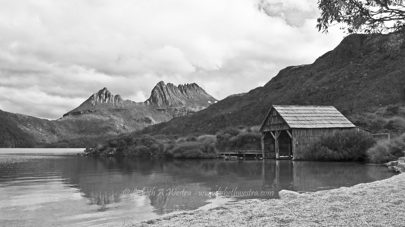 Cradle boathouse B&W